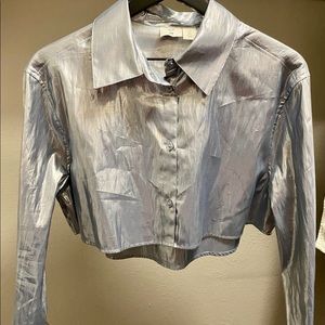 Long sleeve metallic crop top Justine Skye x H&M